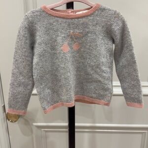Bonpoint cashmere sweater, grey with pink cherry size 2T